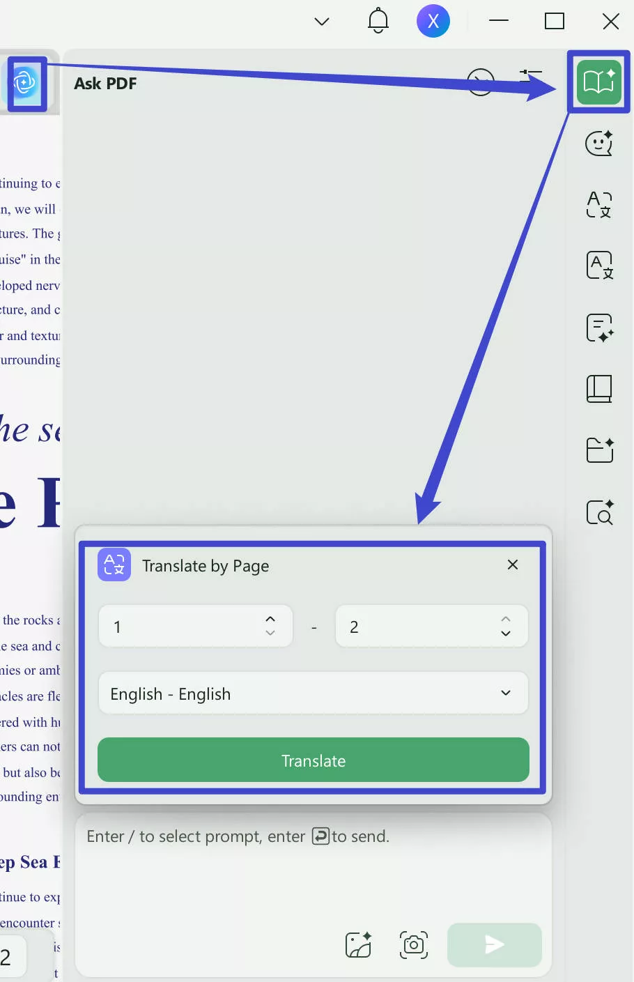 translate page updf ai