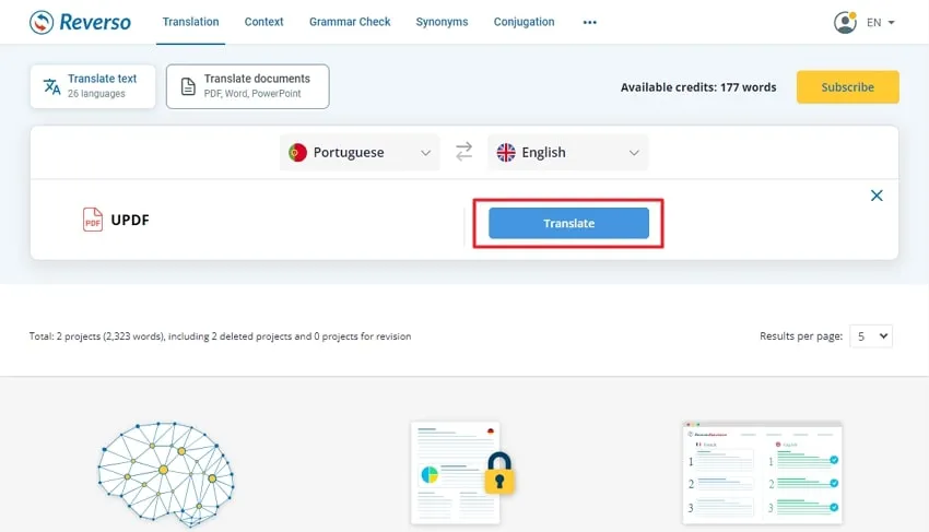 translate portuguese to english pdf press the translate button in reverso