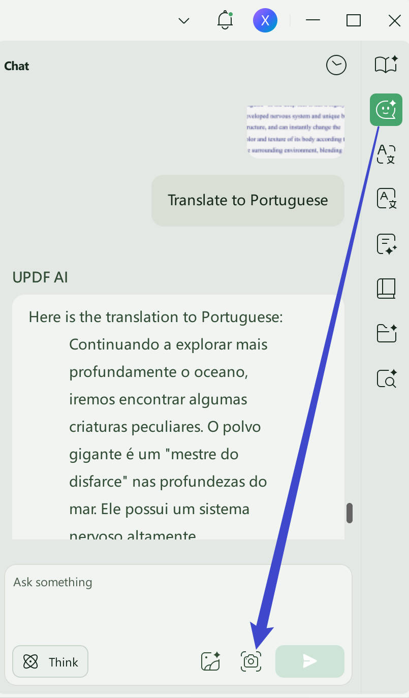 Translate English scanned PDF to Portuguese PDF with UPDF on Windows