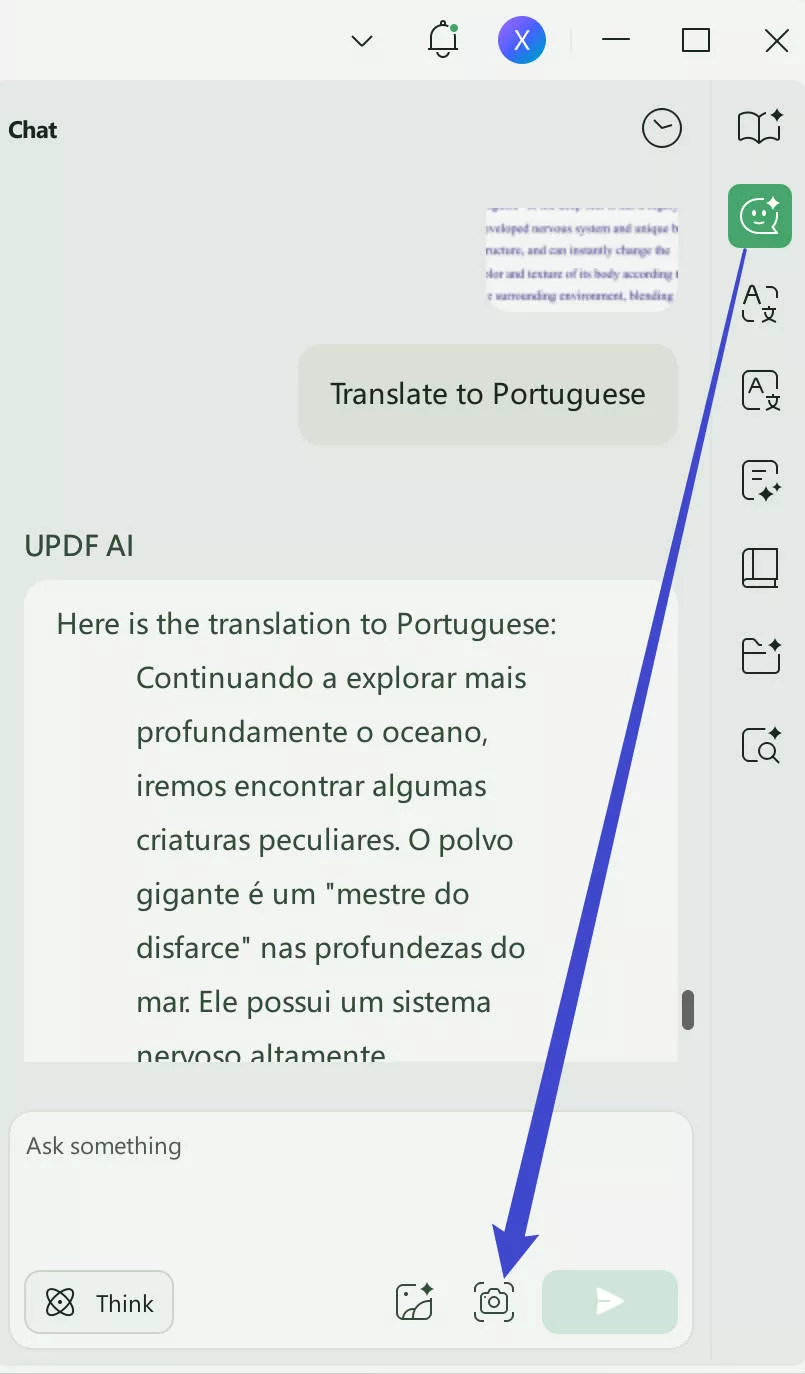Translate English scanned PDF to Portuguese PDF with UPDF on Windows