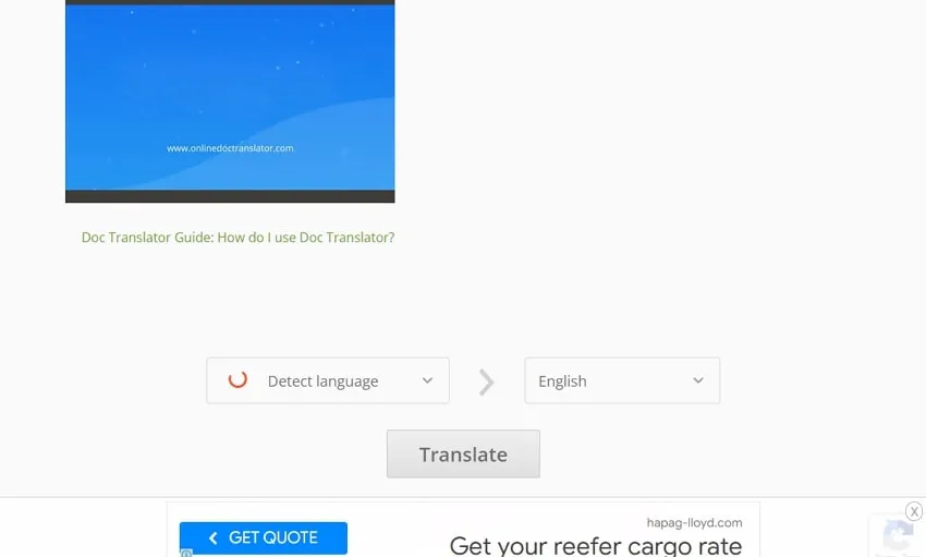 translate pdf to spanish detecting the source language in onlinedoctranslator