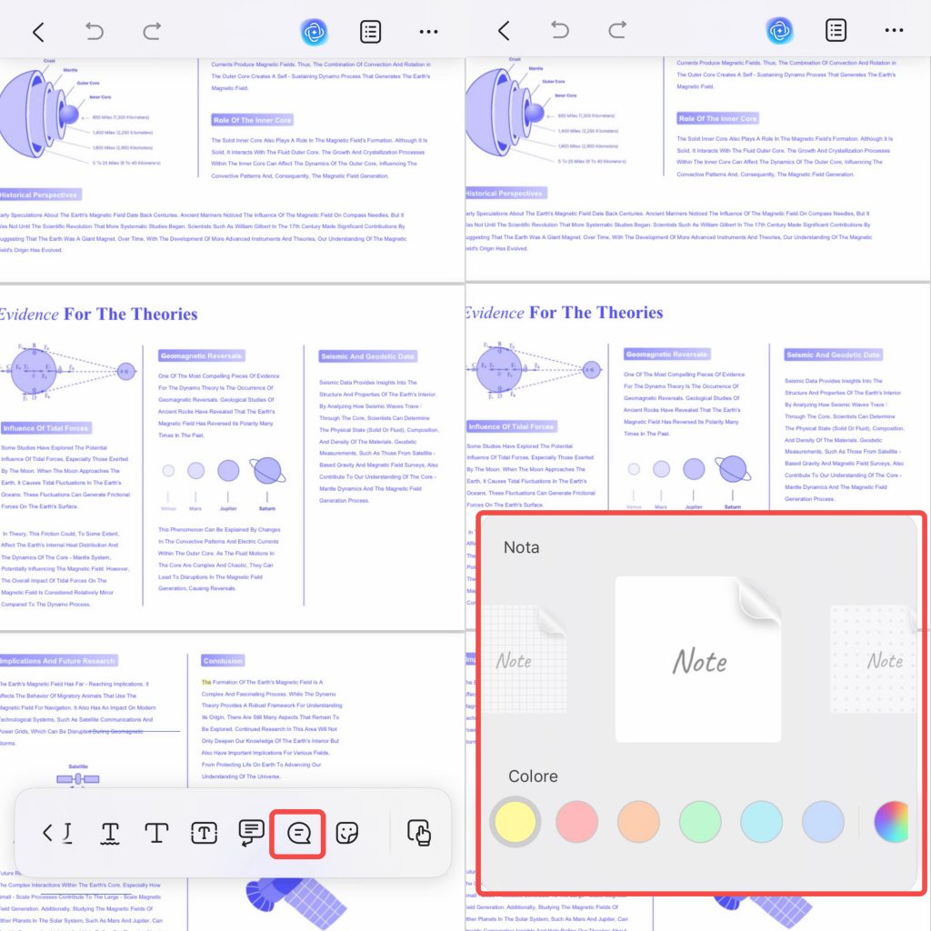access to sticky notes ios