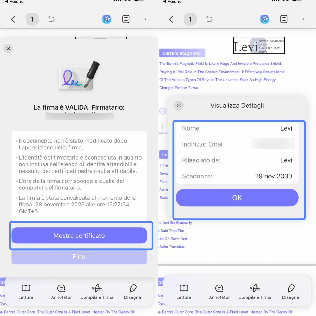 aggiungere la firma digitale al PDF