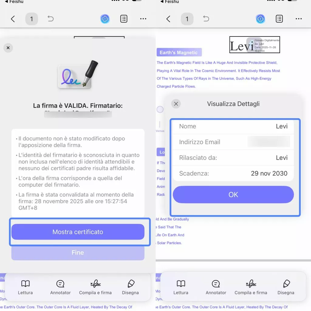 aggiungere la firma digitale al PDF