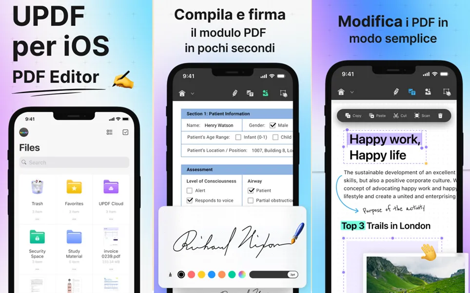 UPDF ti aiuta a compilare un modulo PDF su iPhone e iPad