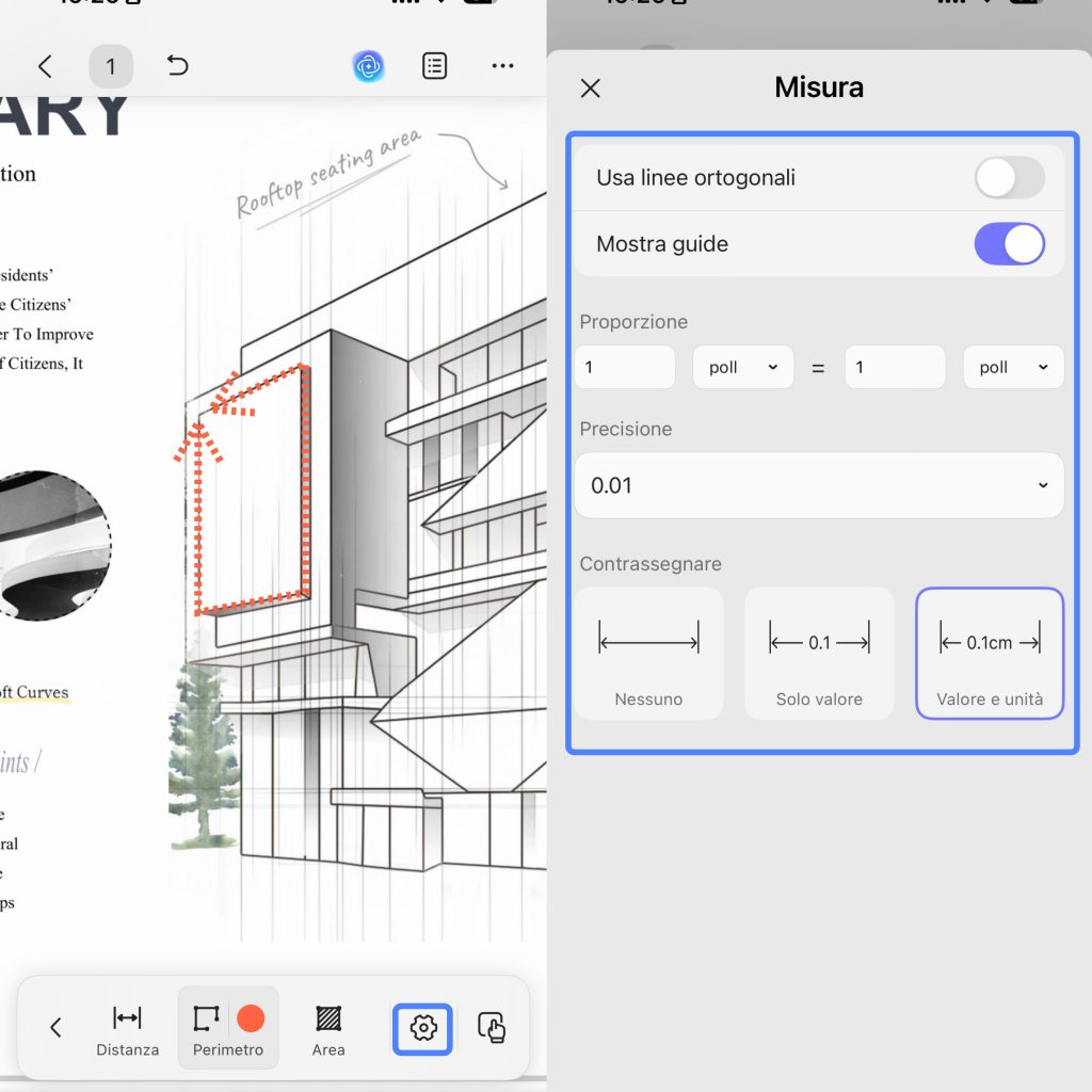 measure settings ios 