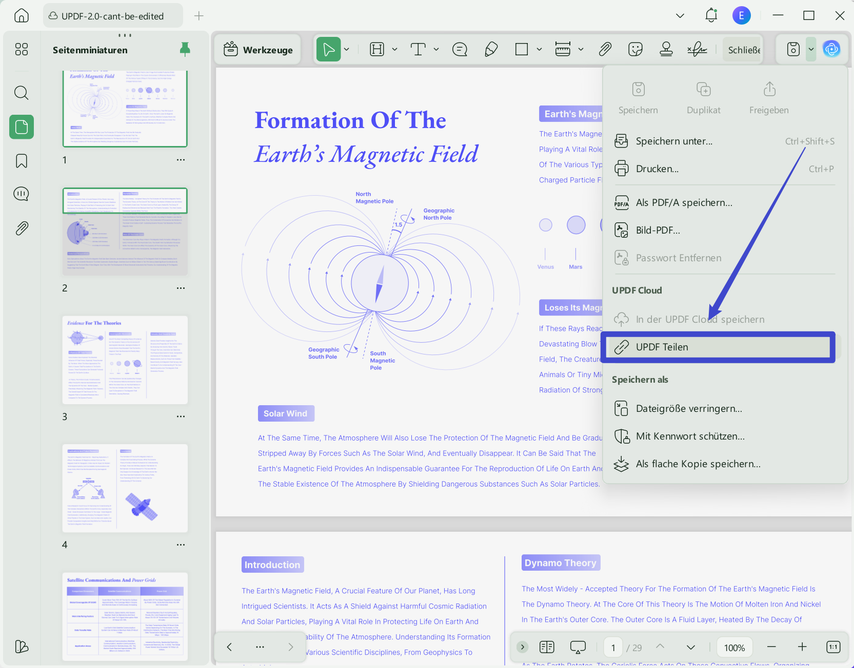 PDF über einen Link teilen, ohne die Größe zu reduzieren