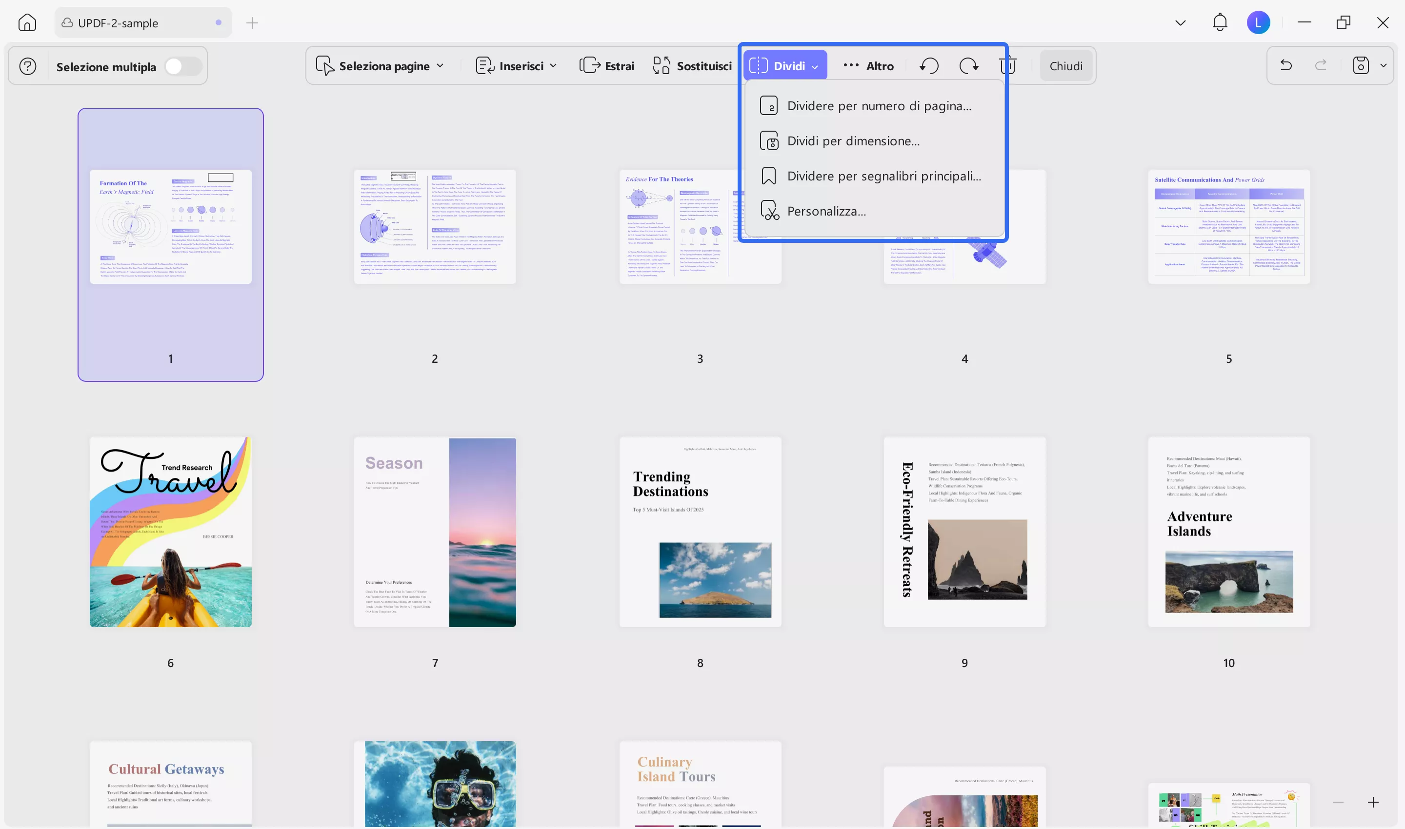 split pdfs with updf on windows