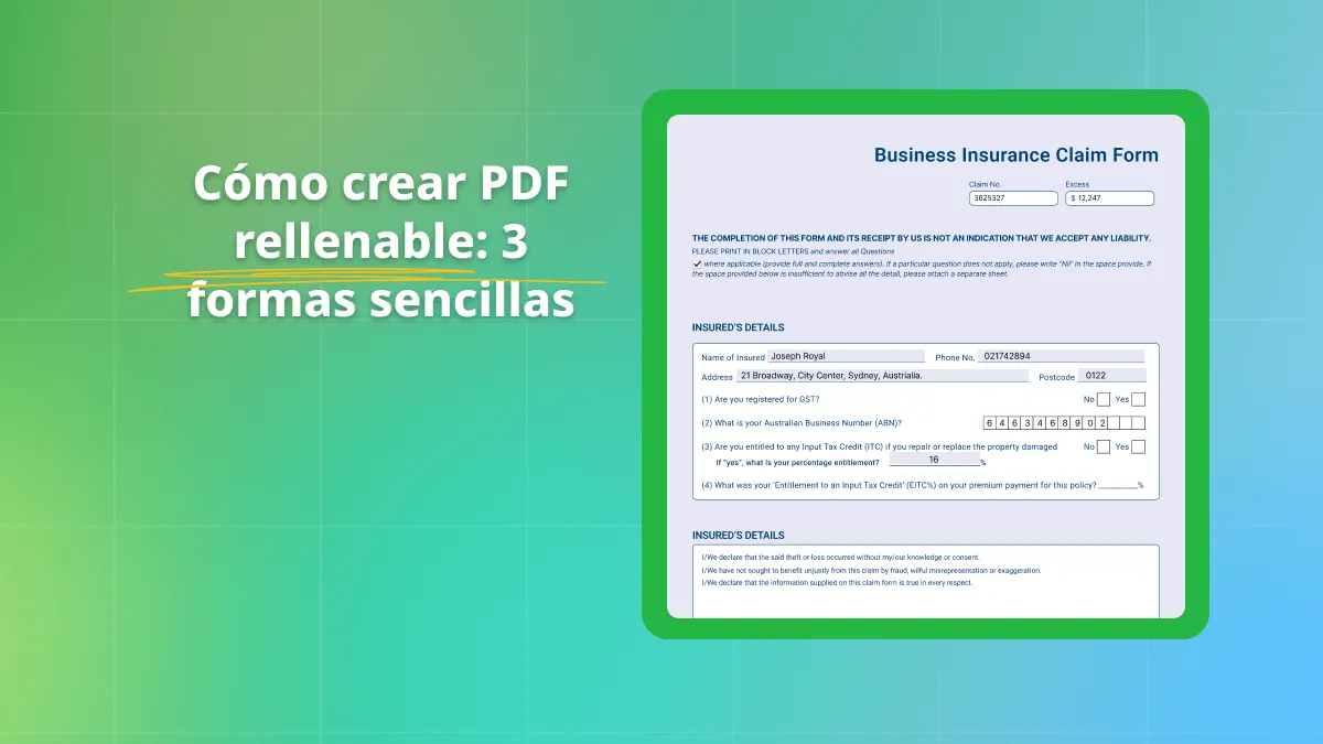 Cómo crear PDF rellenable: 3 formas sencillas
