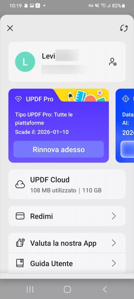 Log in to UPDF Android