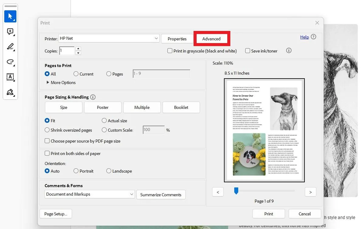 Adobe does not print Acrobat advanced print settings