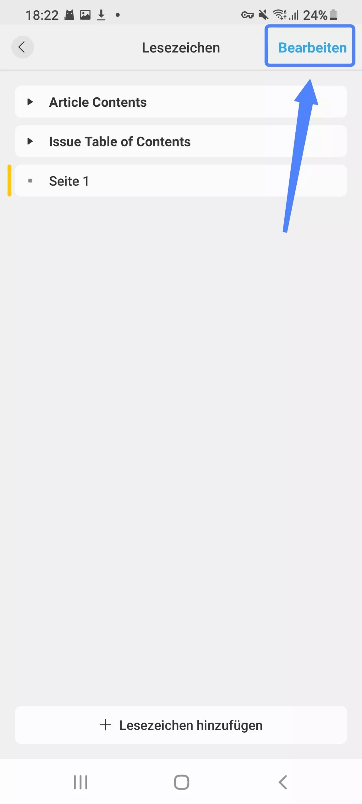 Lesezeichen umbenennen oder löschen