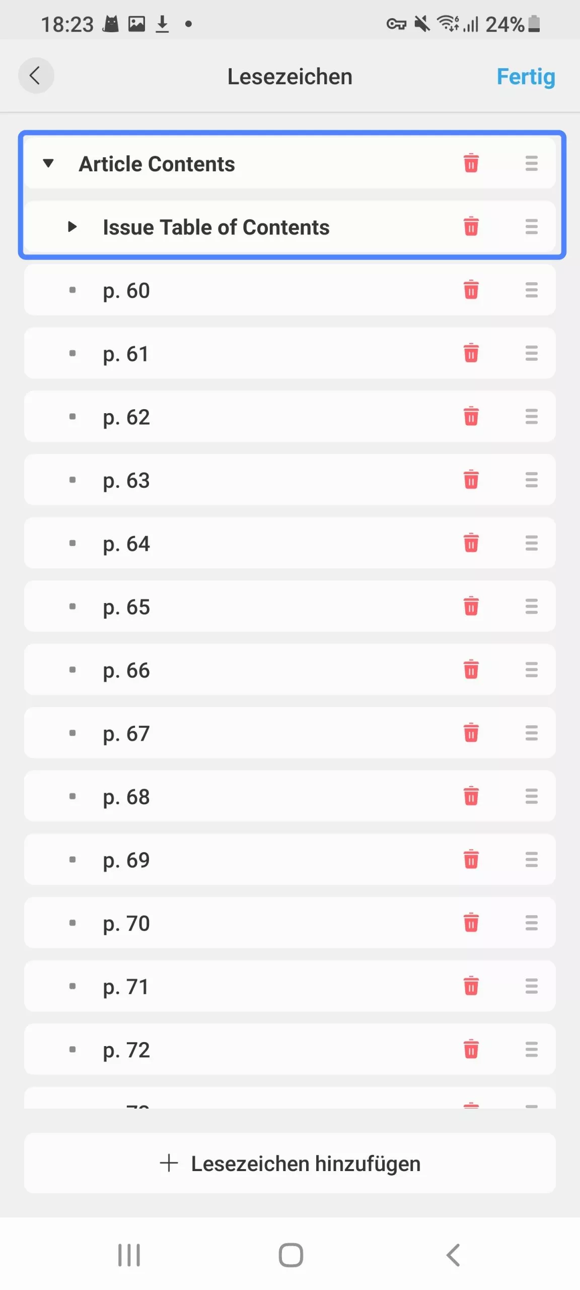 ein Lesezeichen als Unter-Lesezeichen eines anderen erstellen