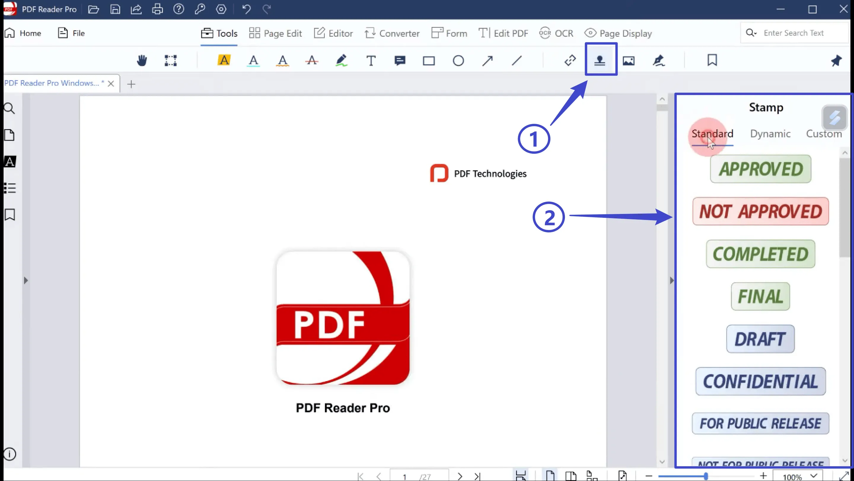 PDF stamp creator pdf reader pro
