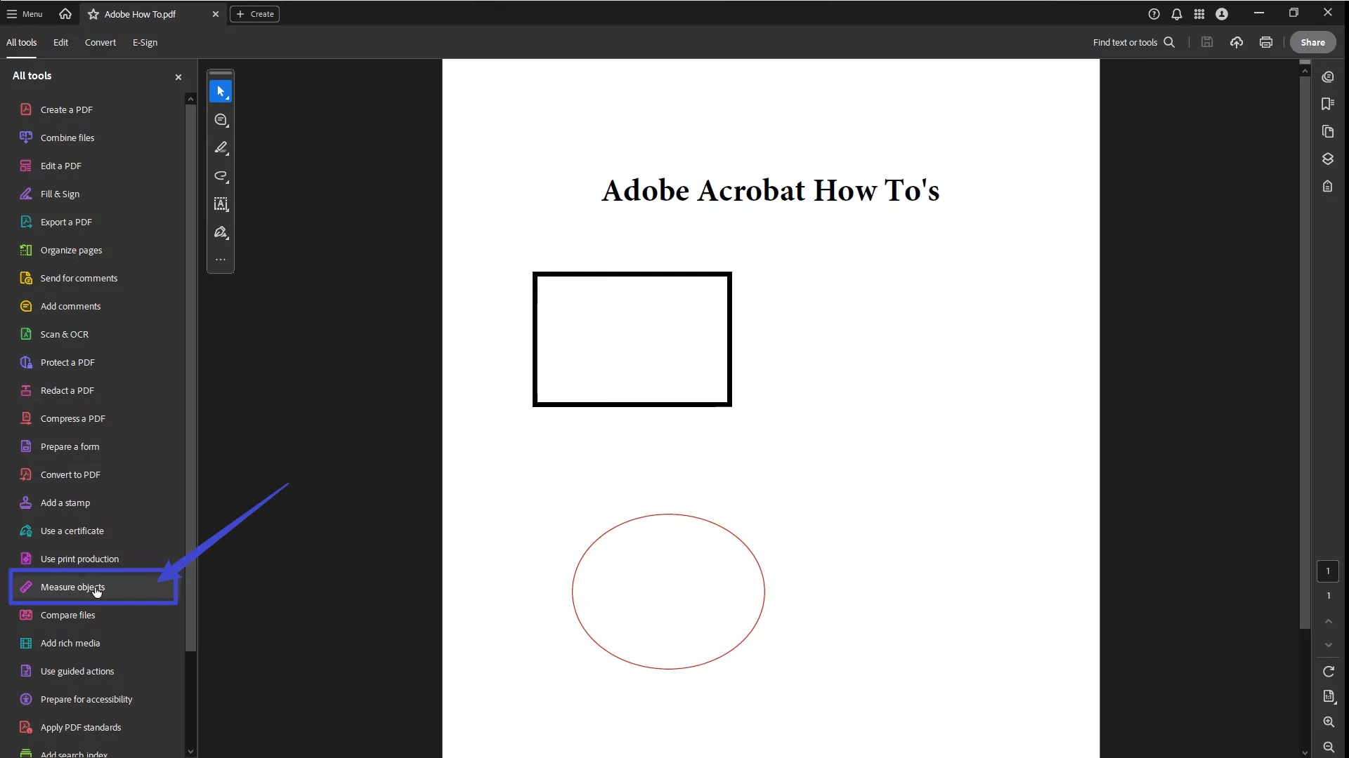 adobe acrobat measure objects
