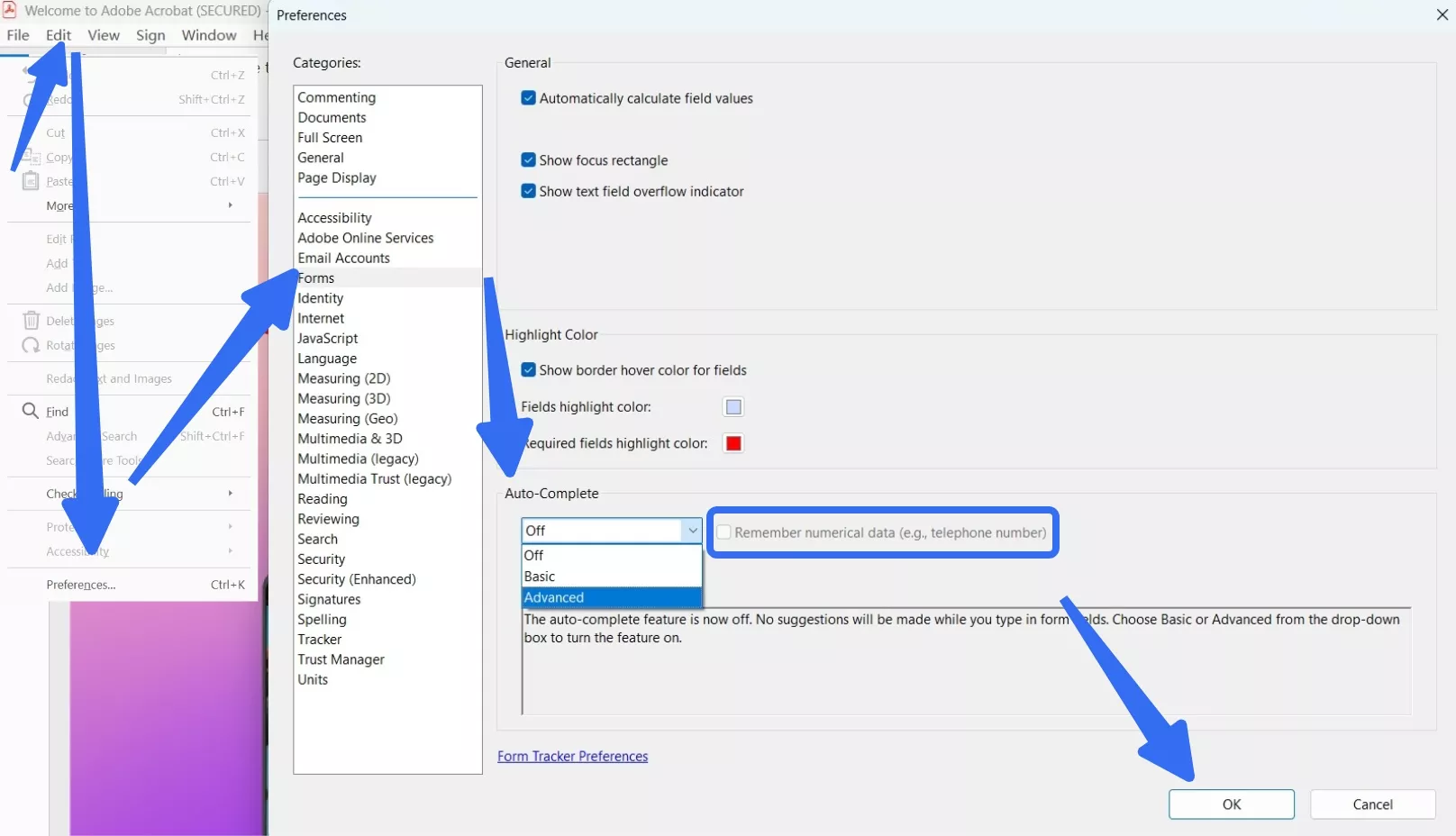Adobe Acrobat Reader to auto fill pdf form