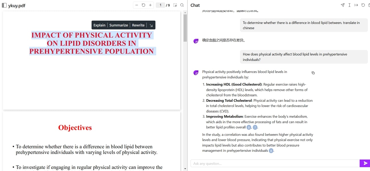 chatpdf ai interface