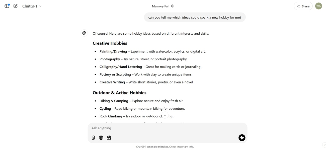 generate text using chatgpt