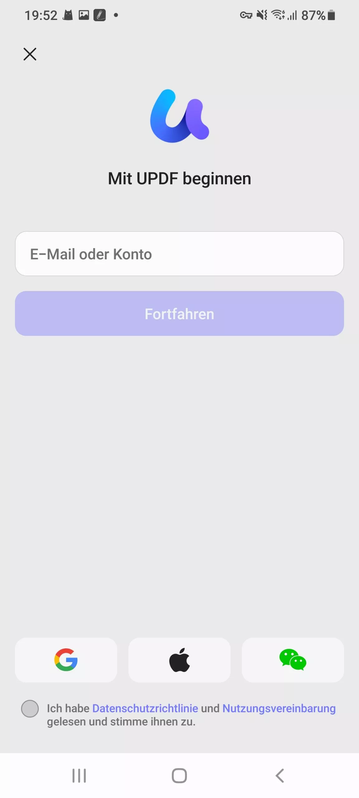 Anmelden/Registrieren