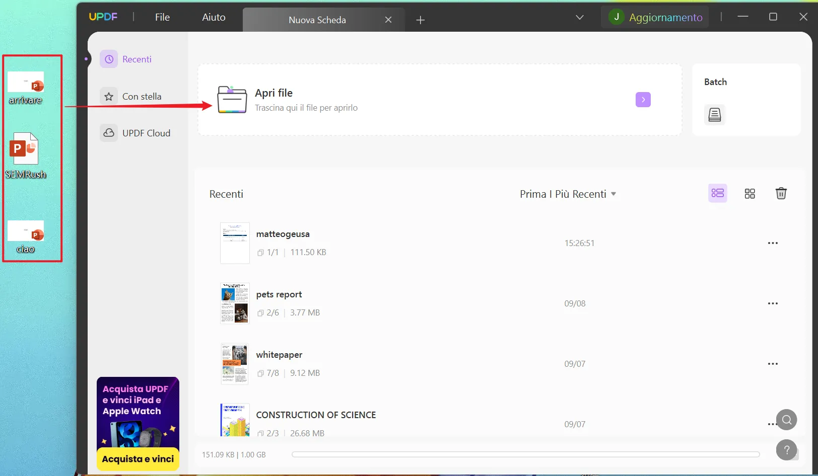 trascina i PPT su UPDF