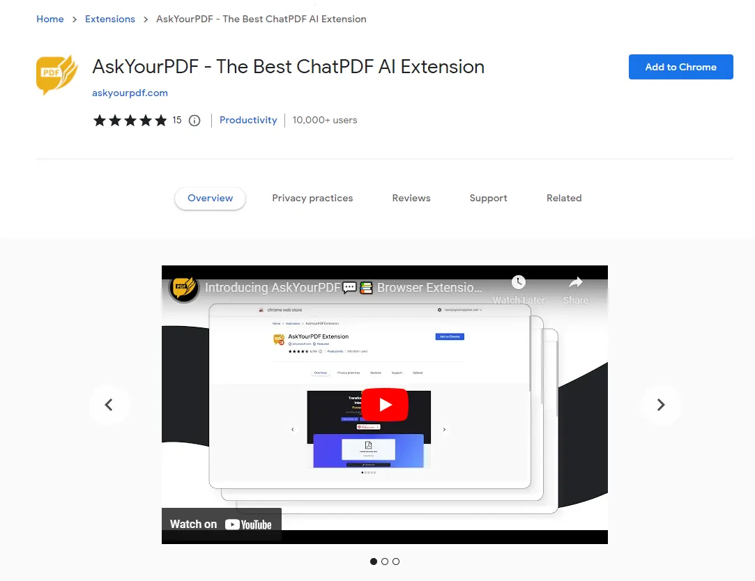 install askyourpdf chrome extension 