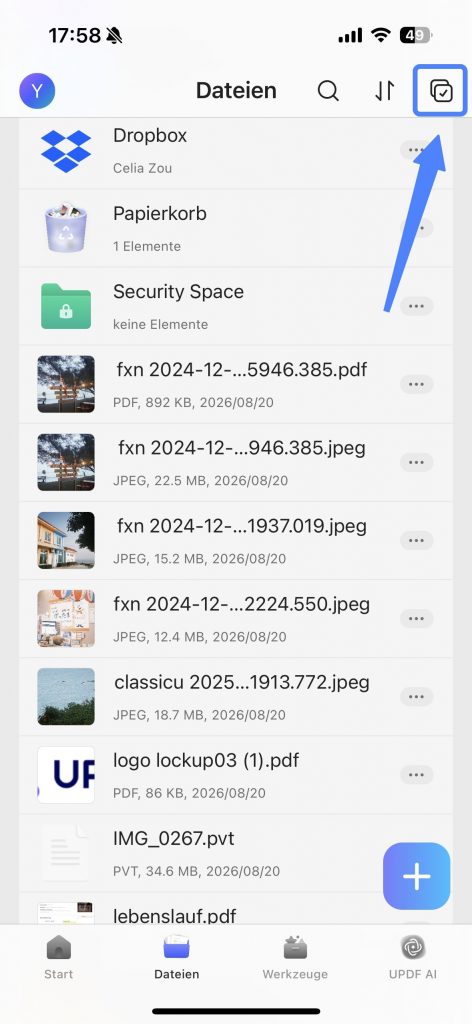 Mehrere Fotos mit UPDF zu PDF umwandeln