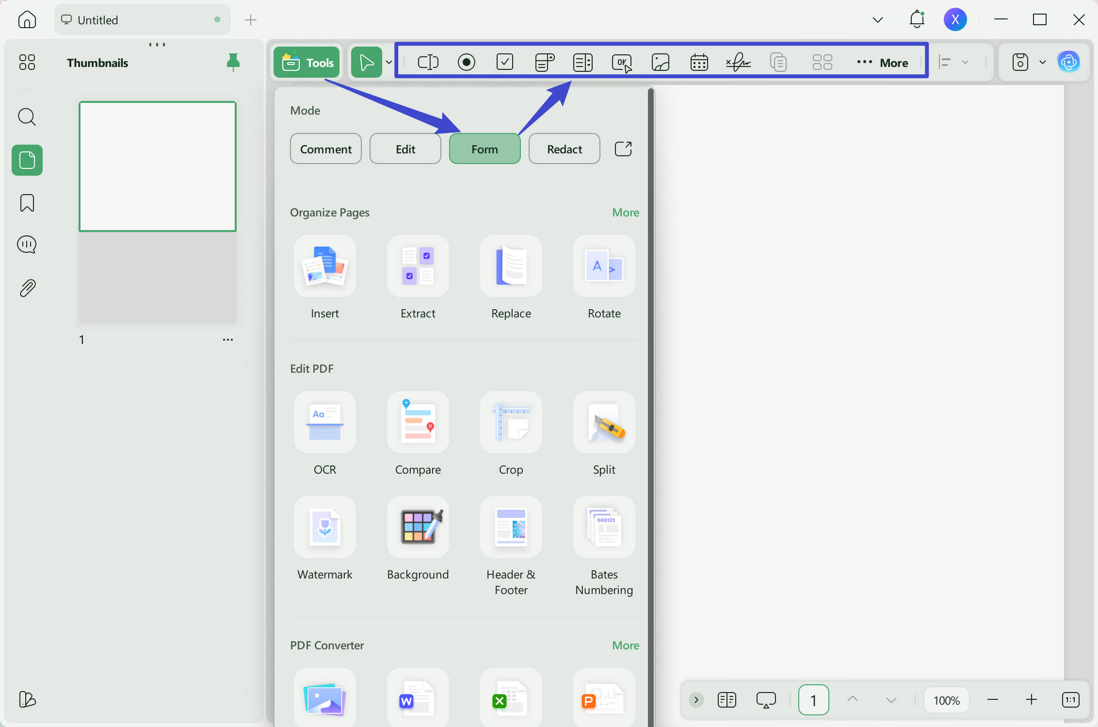 Add forms to PDF with UPDF