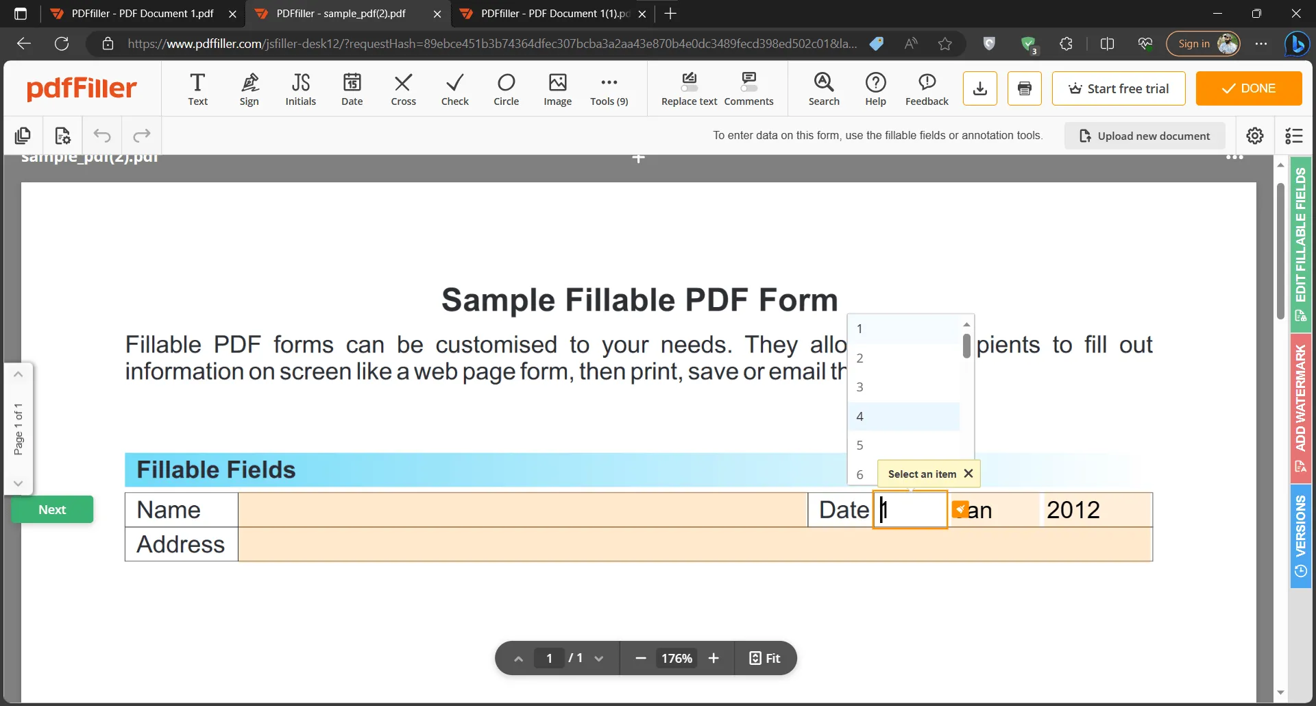 cambiar la fecha de creación del pdf en un pdf rellenable pdffiller