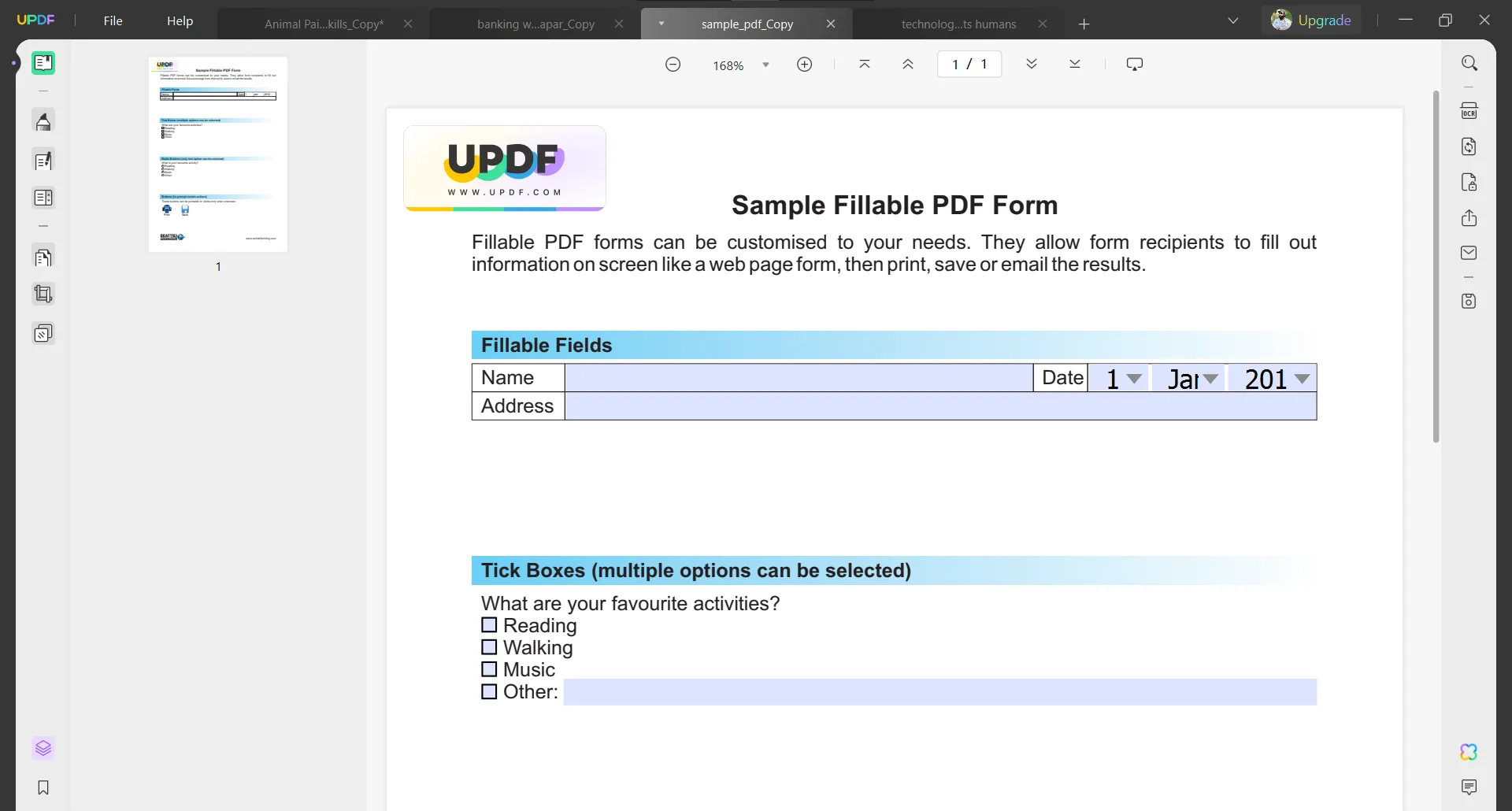 how to remove fillable fields in pdf by printing in updf