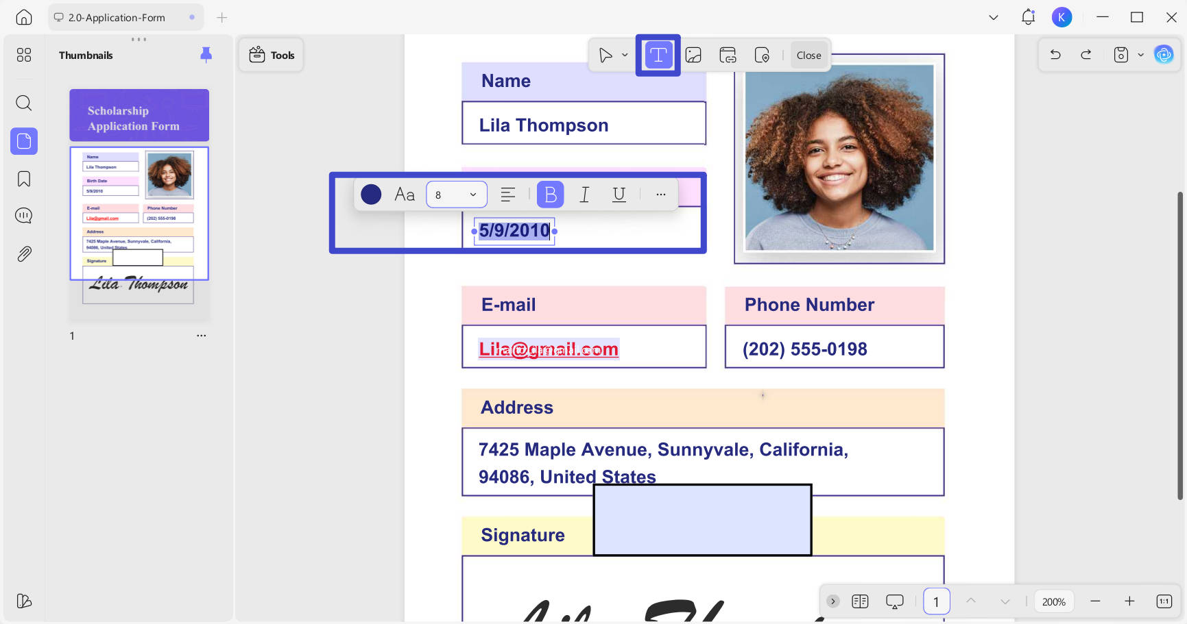 change pdf creation date click on date