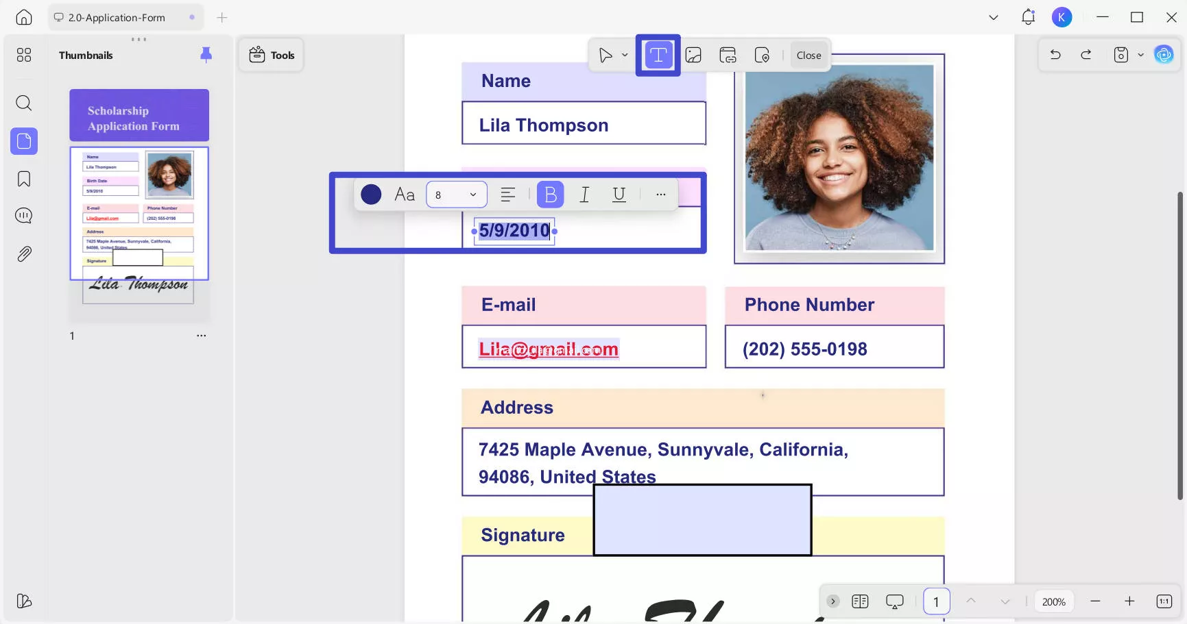 change pdf creation date click on date