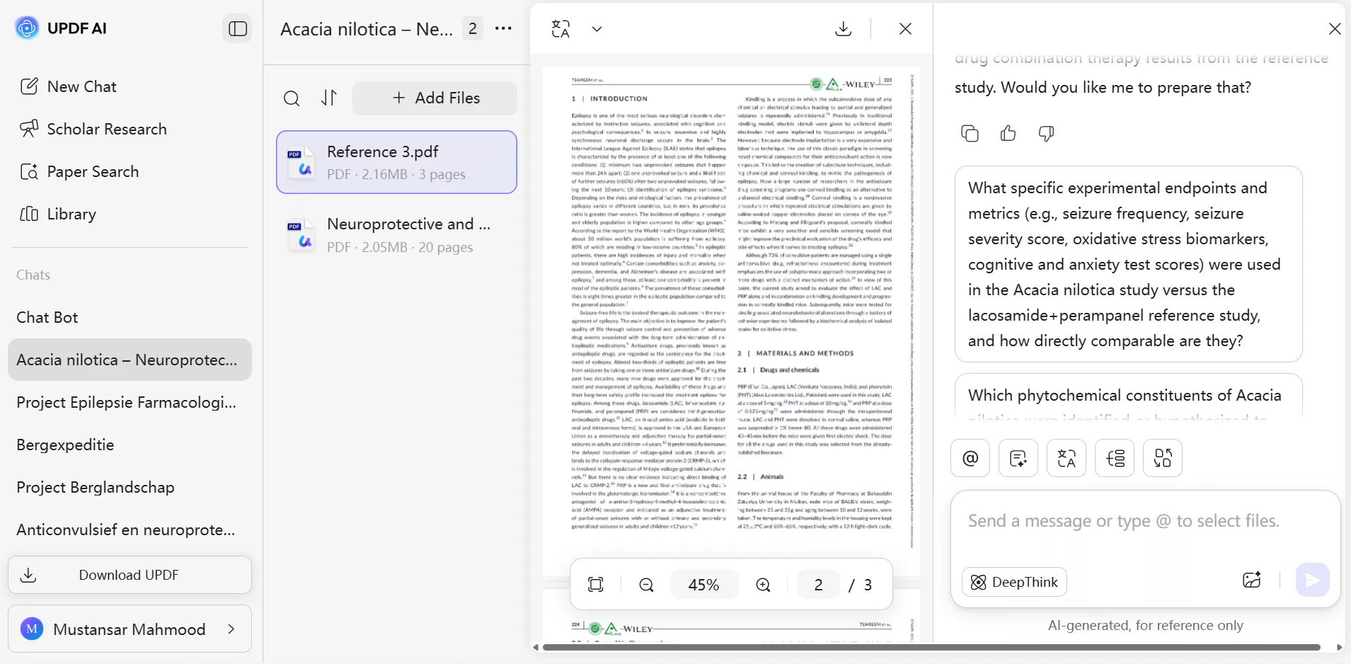 interact with multiple pdfs