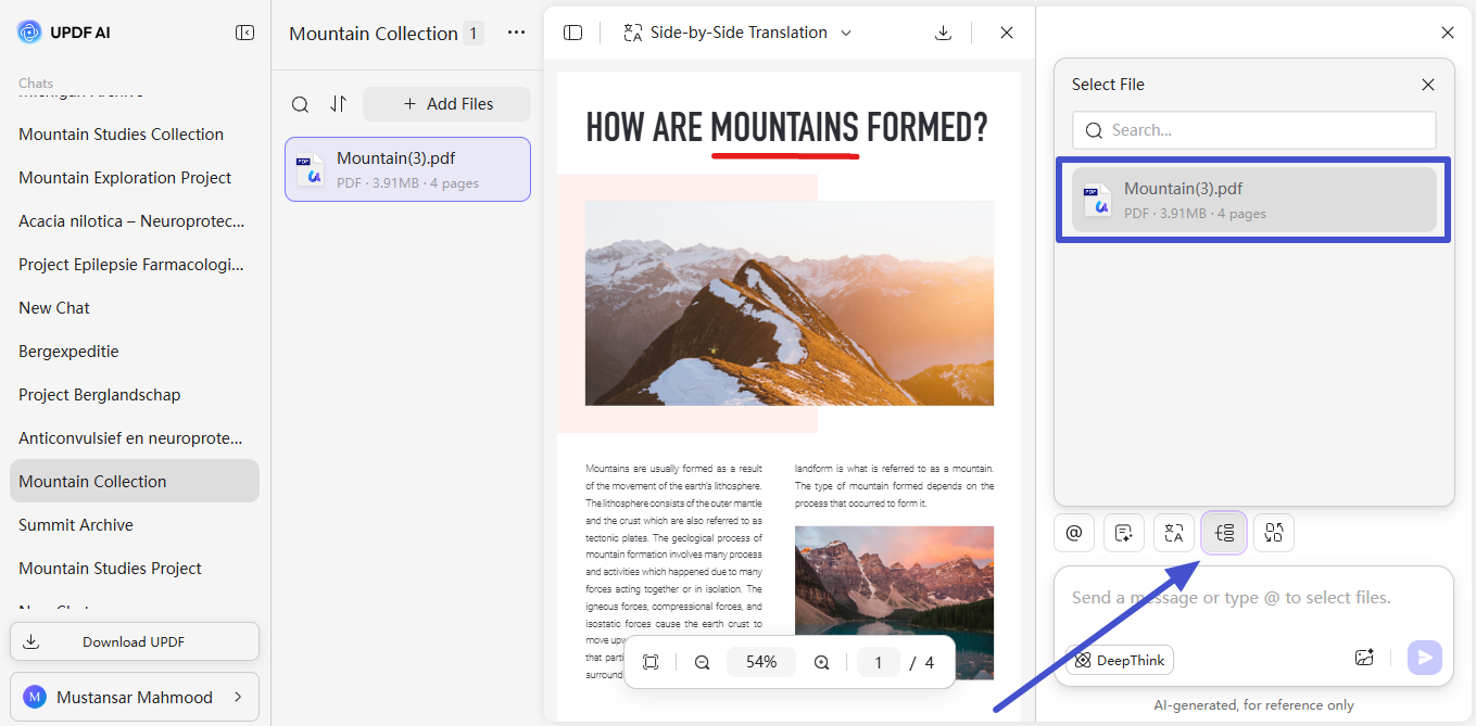 enter the pdf to mind map feature