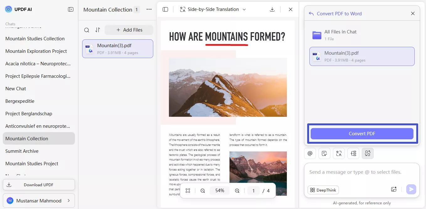 tap the convert pdf button