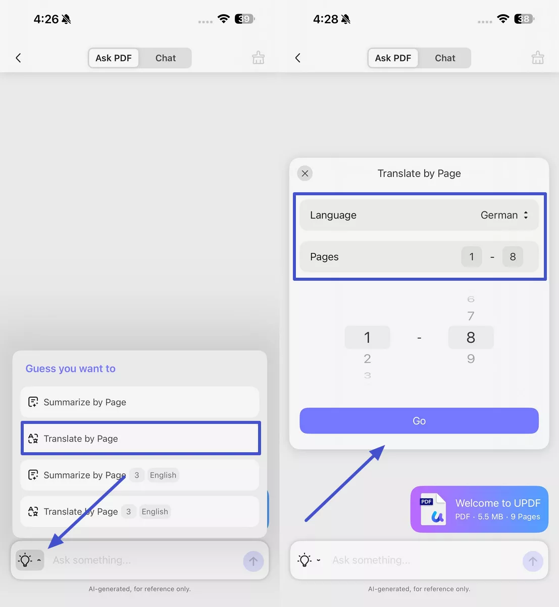 translate by page number