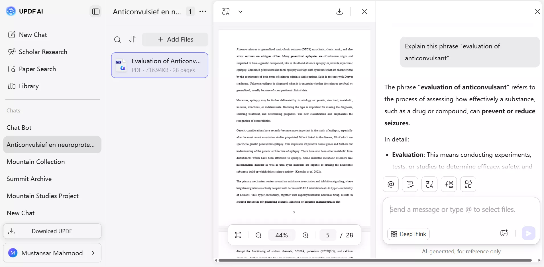 explain pdf with updf ai online