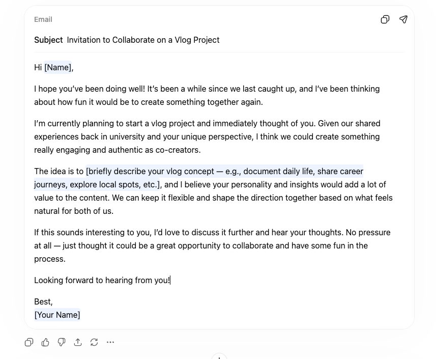chatgpt generate email