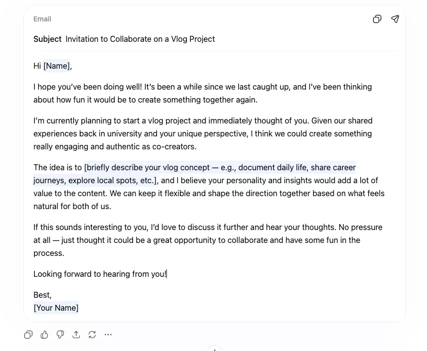 chatgpt generate email