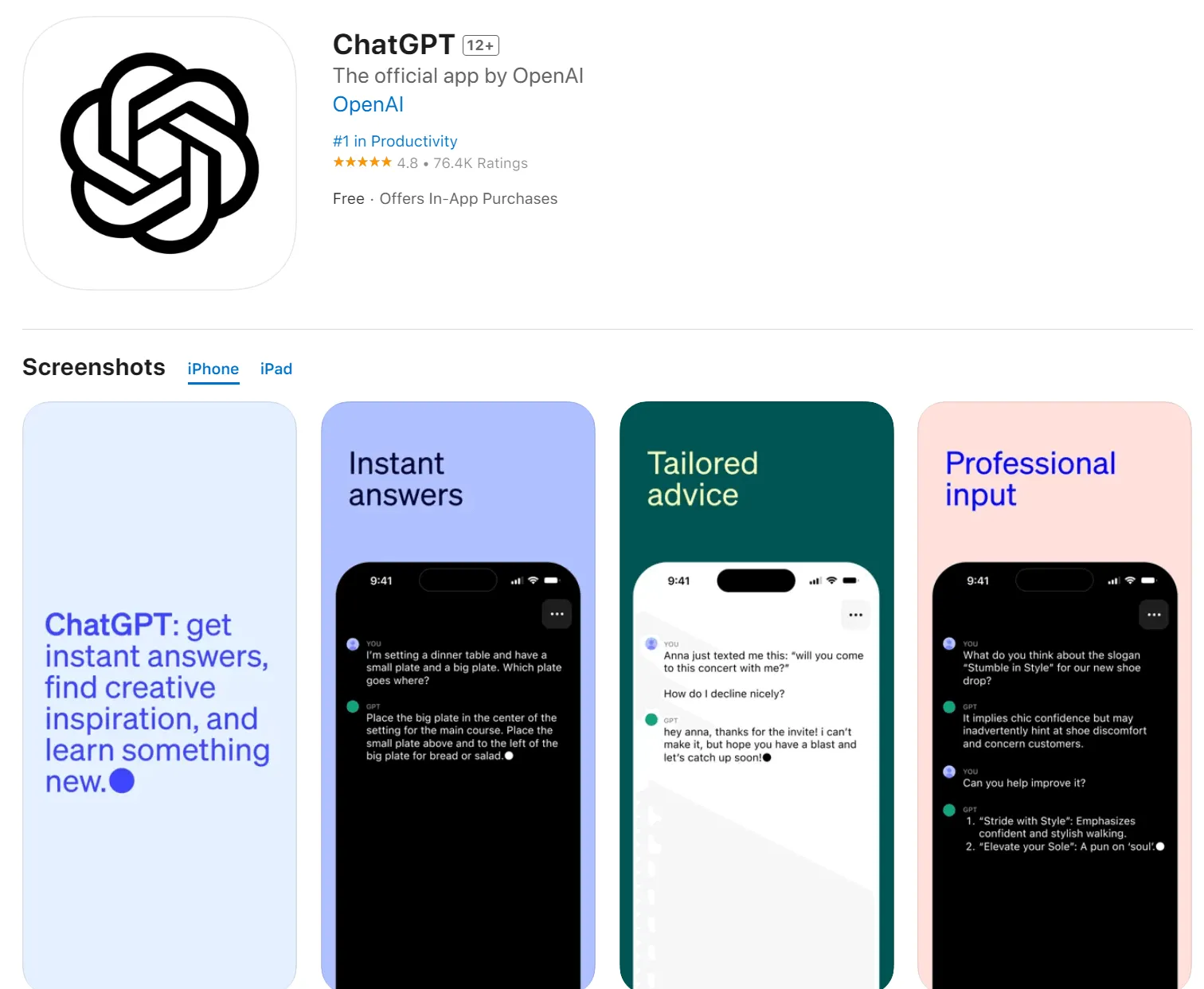 AI Apps iPhone/iPad - ChatGPT