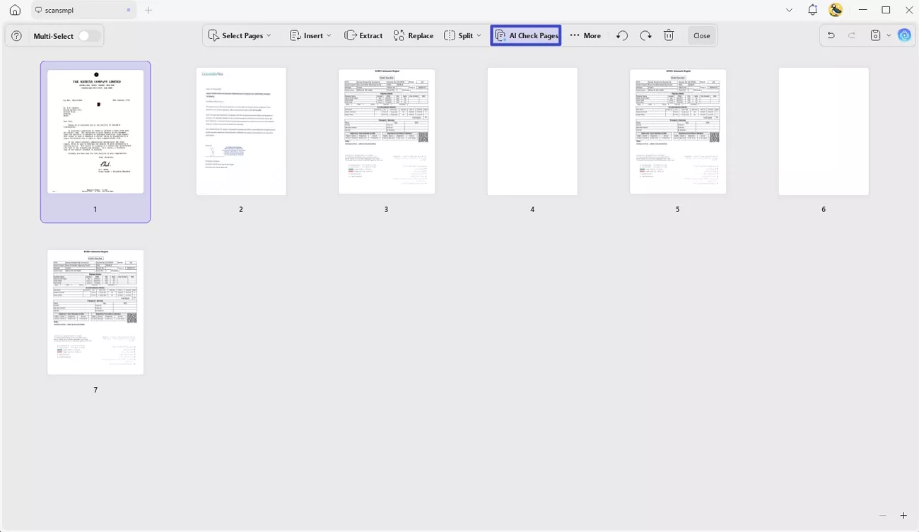 ai check pages button updf