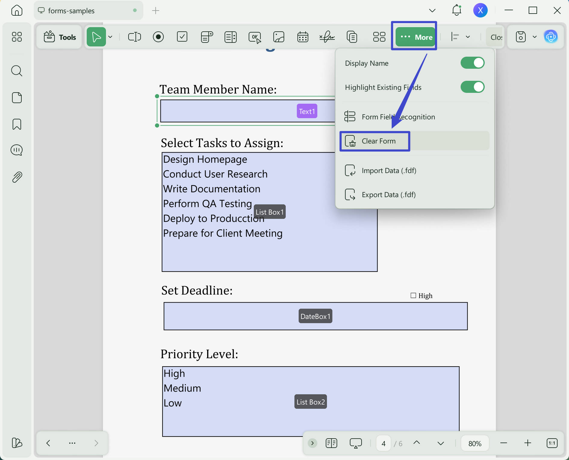 fill pdf docfly clear form