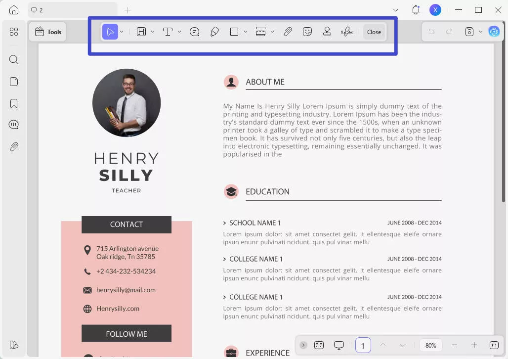 annotate pdf resume windows