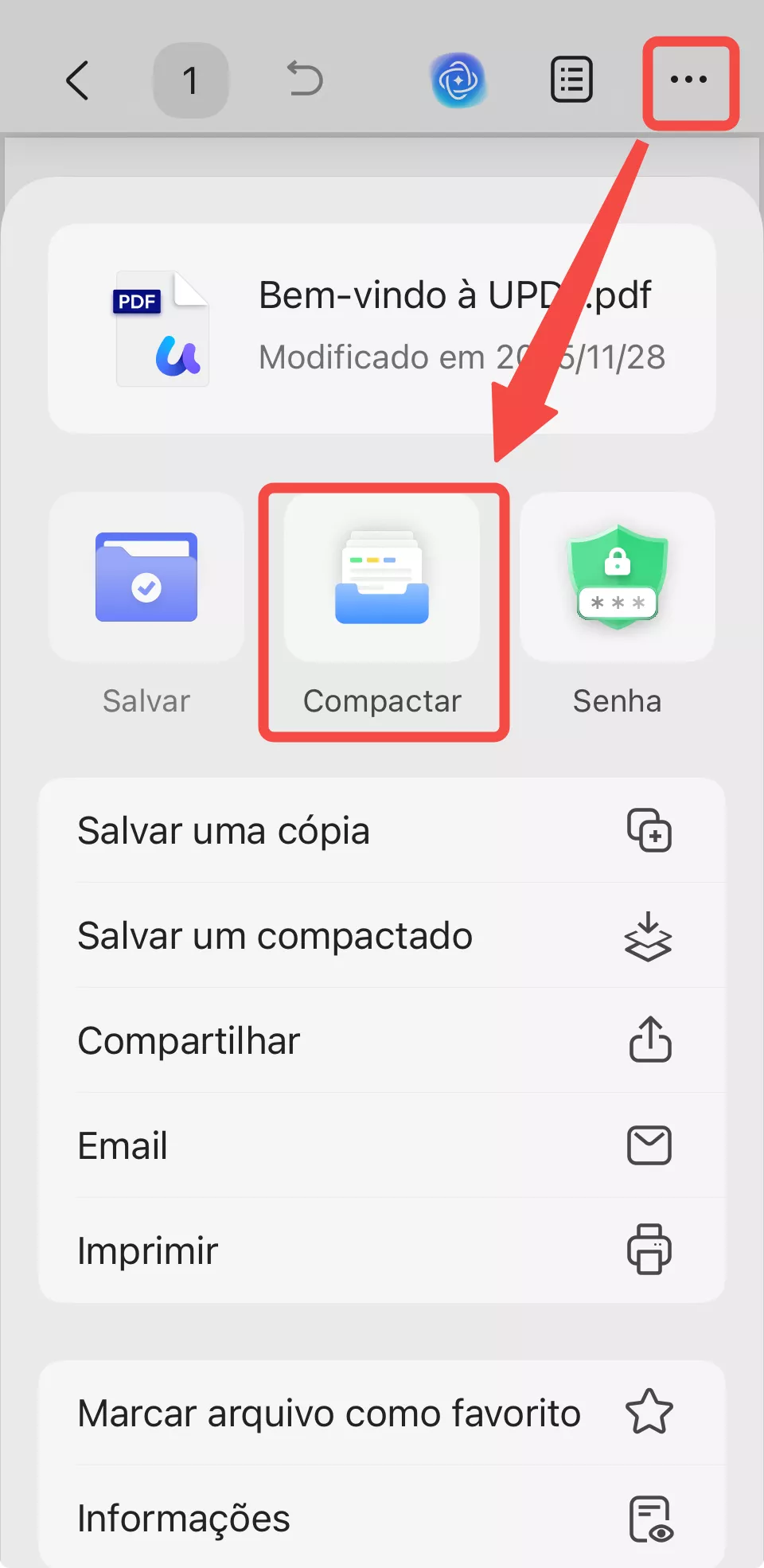 reduzir o tamanho do arquivo
