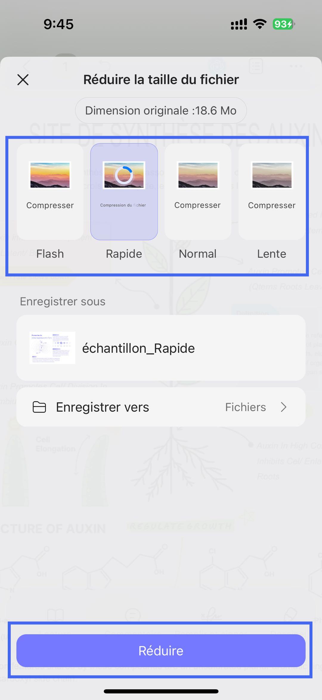 Choisir la qualité de la compression