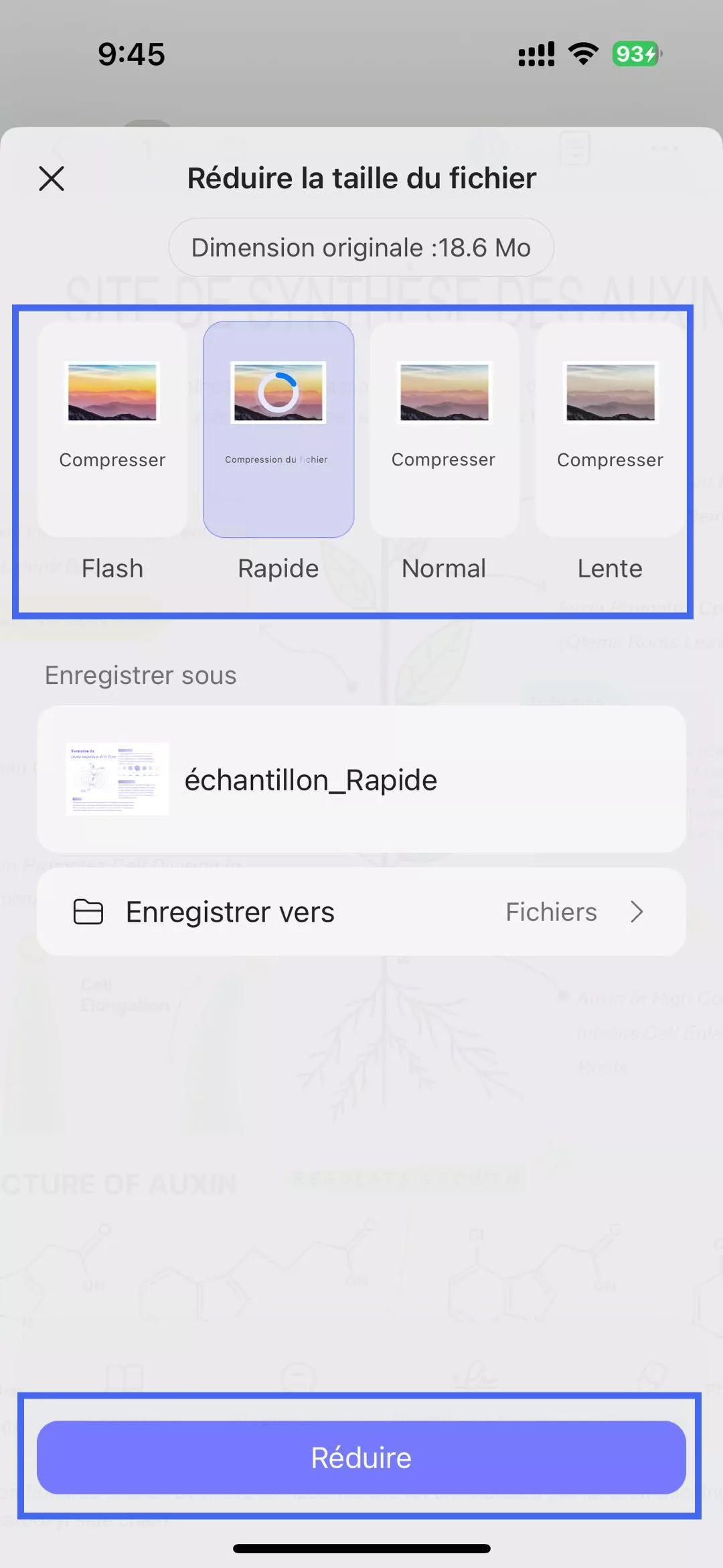Choisir la qualité de la compression