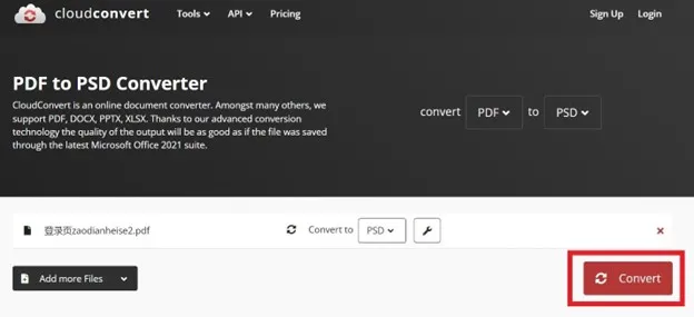 convert pdf to psd with cloudconvert 