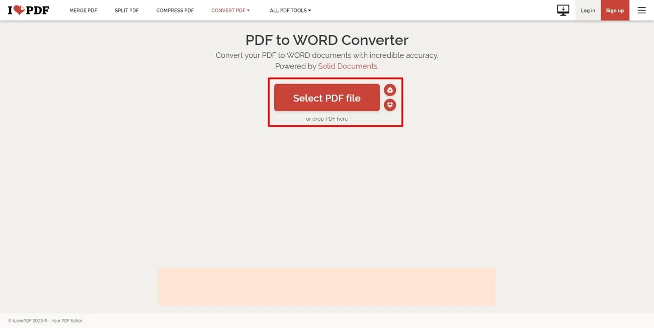 upload pdf files ilovepdf