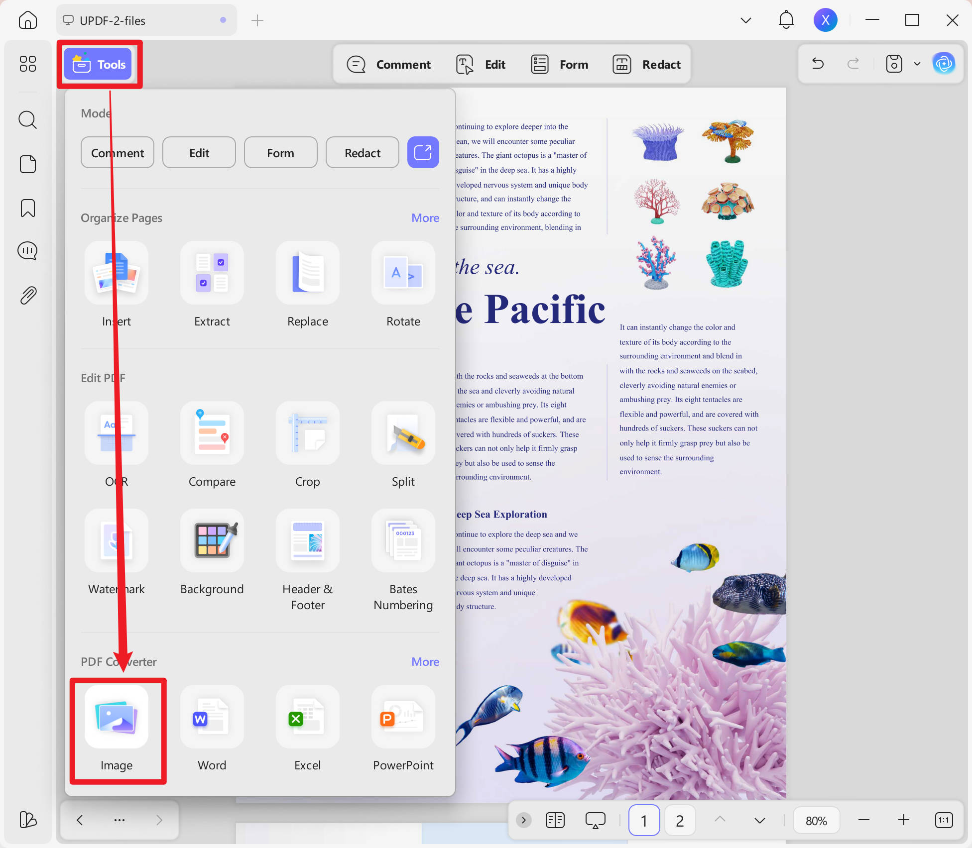 Export arabic pdf to image with updf on windows