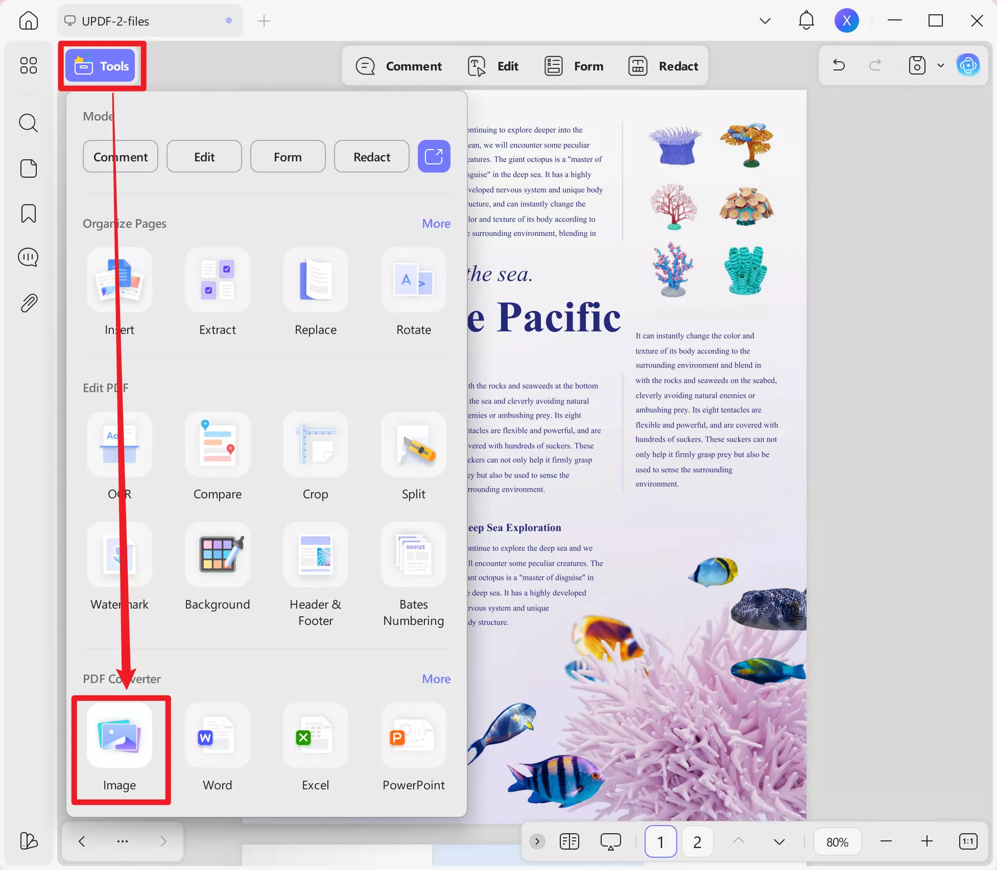 Export arabic pdf to image with updf on windows