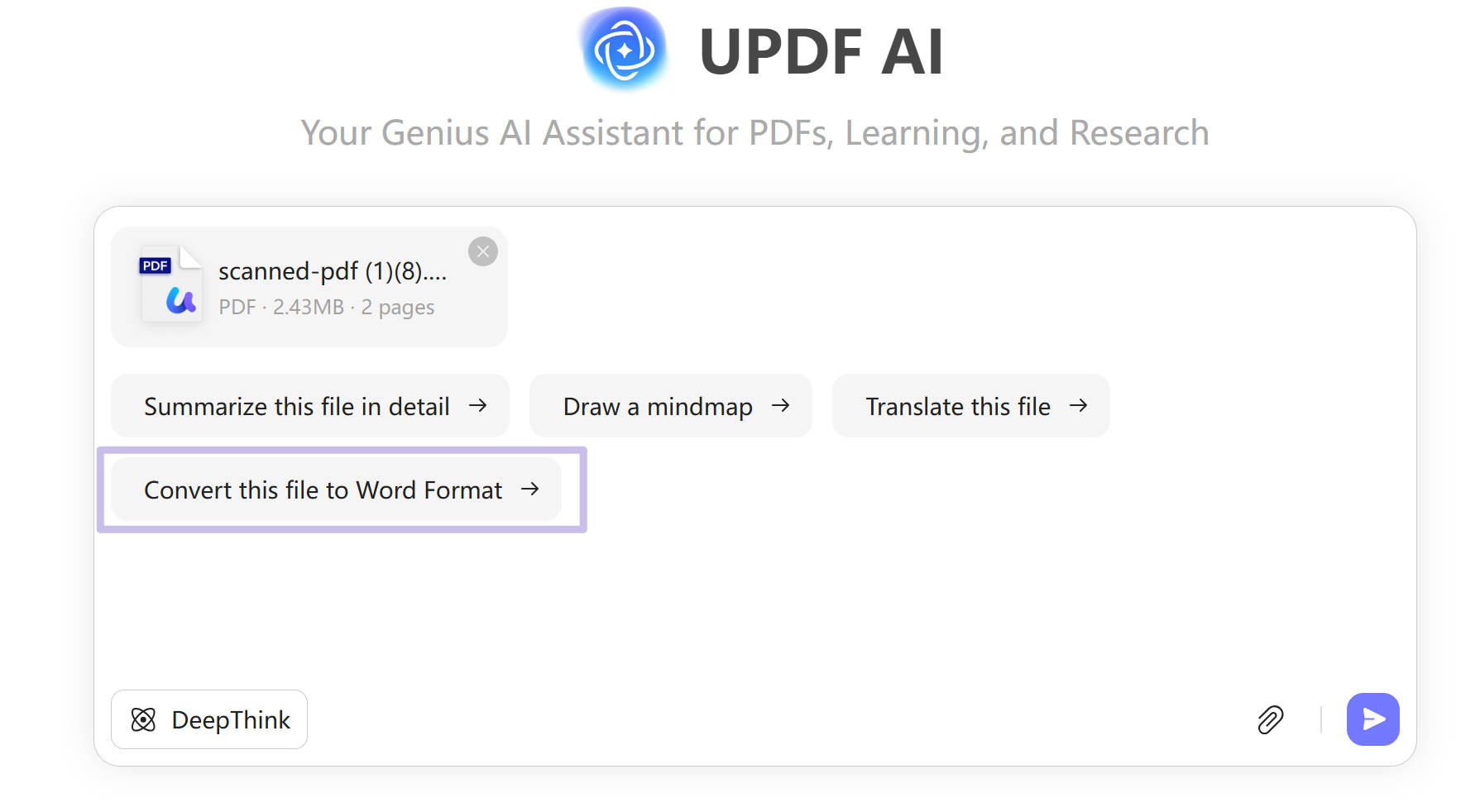 convert to Word button